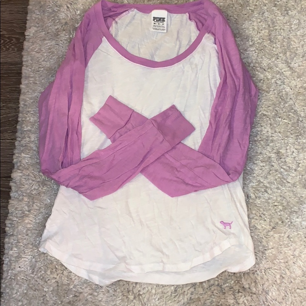 VS Pink long sleeve baseball tee
